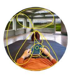 Slide 5: the sample experience overlaid with yellow outlines of its parts