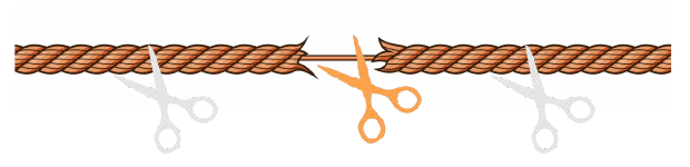 Slide 33: a rope with a heavily frayed section, and scissors at strong and weak points