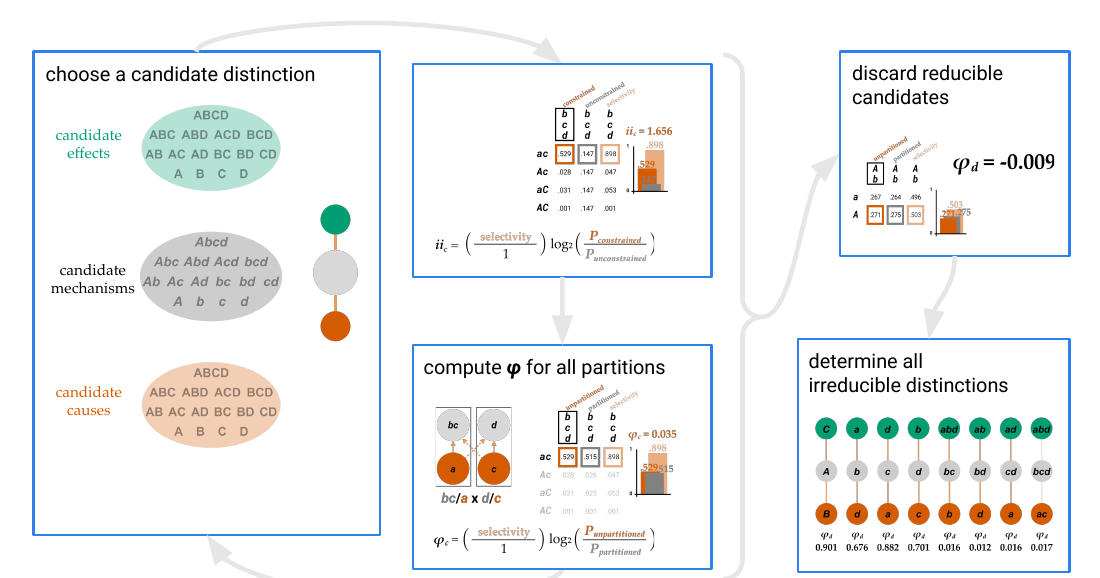 Slide 1: flow chart of the procedure for finding all irreducible distinctions